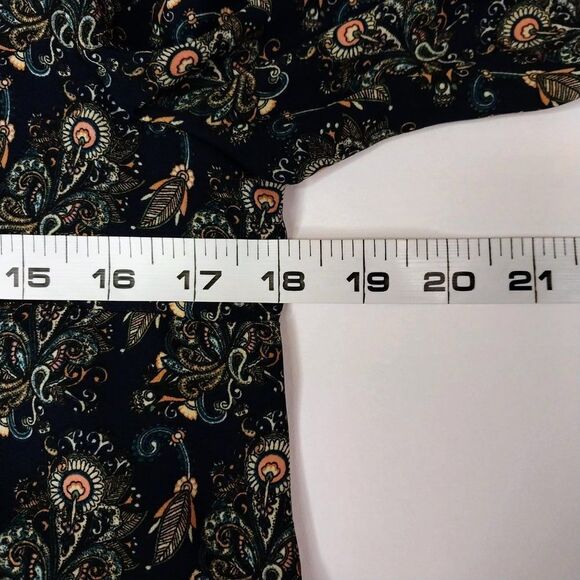 DR2 Paisley Shift Dress Women Size Medium Navy Blue Preppy Academia Boho - Picture 6 of 9